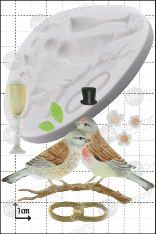 'Wedding Lovebirds' Silicone Mould